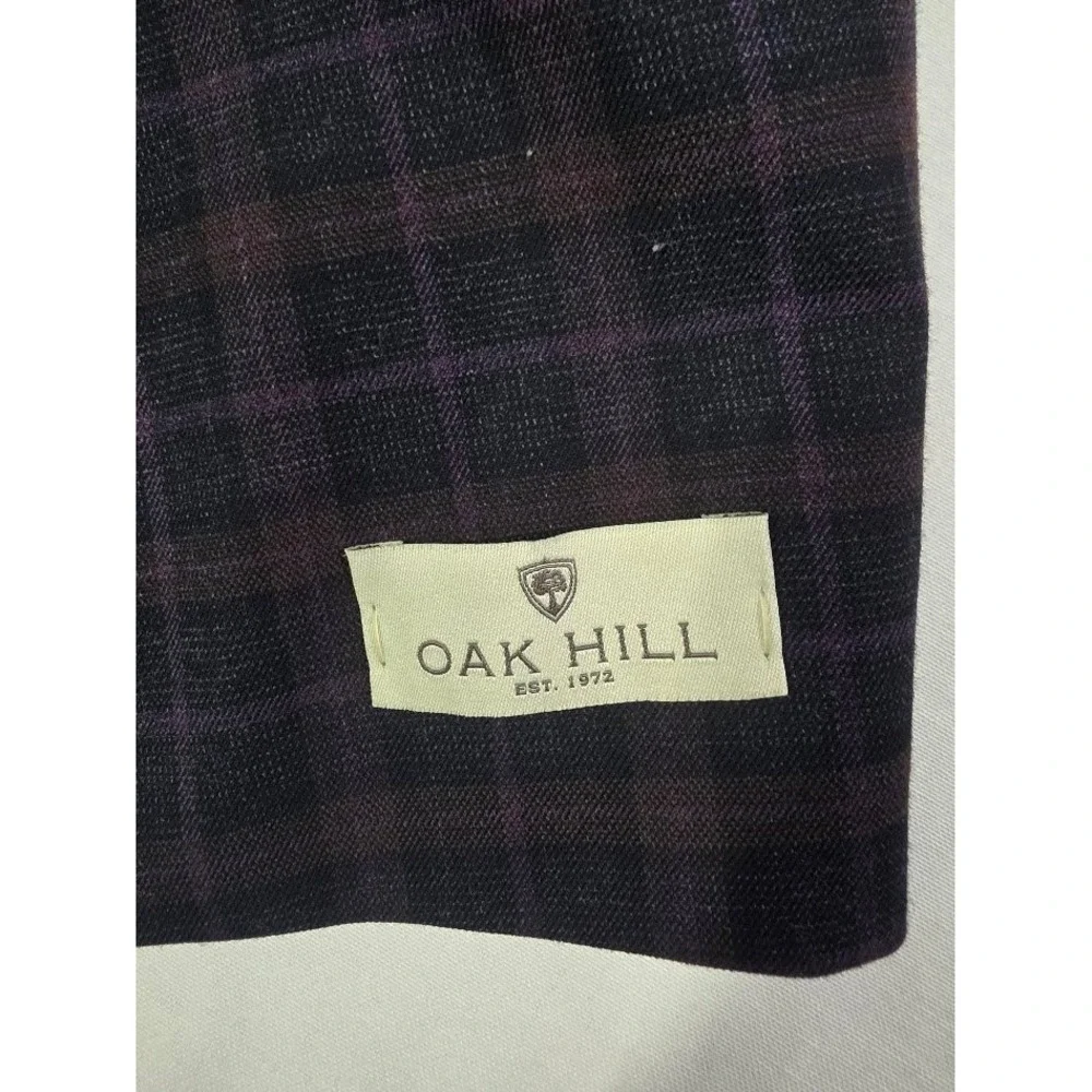 Oak Hill‎ Sport Coat Mens 4XL 58/60 Plum Navy Plaid Paisley Lining Blazer New